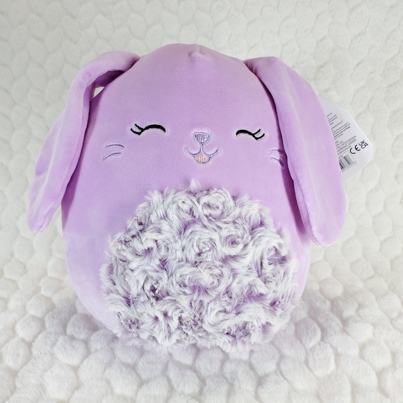 Bubbles Squishmallows 8 Inch BNWT Purple Bunny with Rose Swirl Belly Easter - Picture 1 of 7